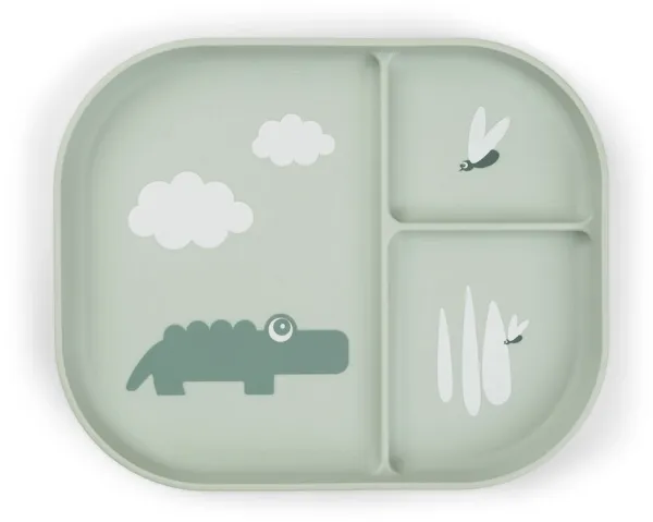 Delad tallrik Foodie Croco Grön