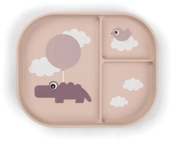 Delad tallrik Foodie Happy clouds Puderrosa